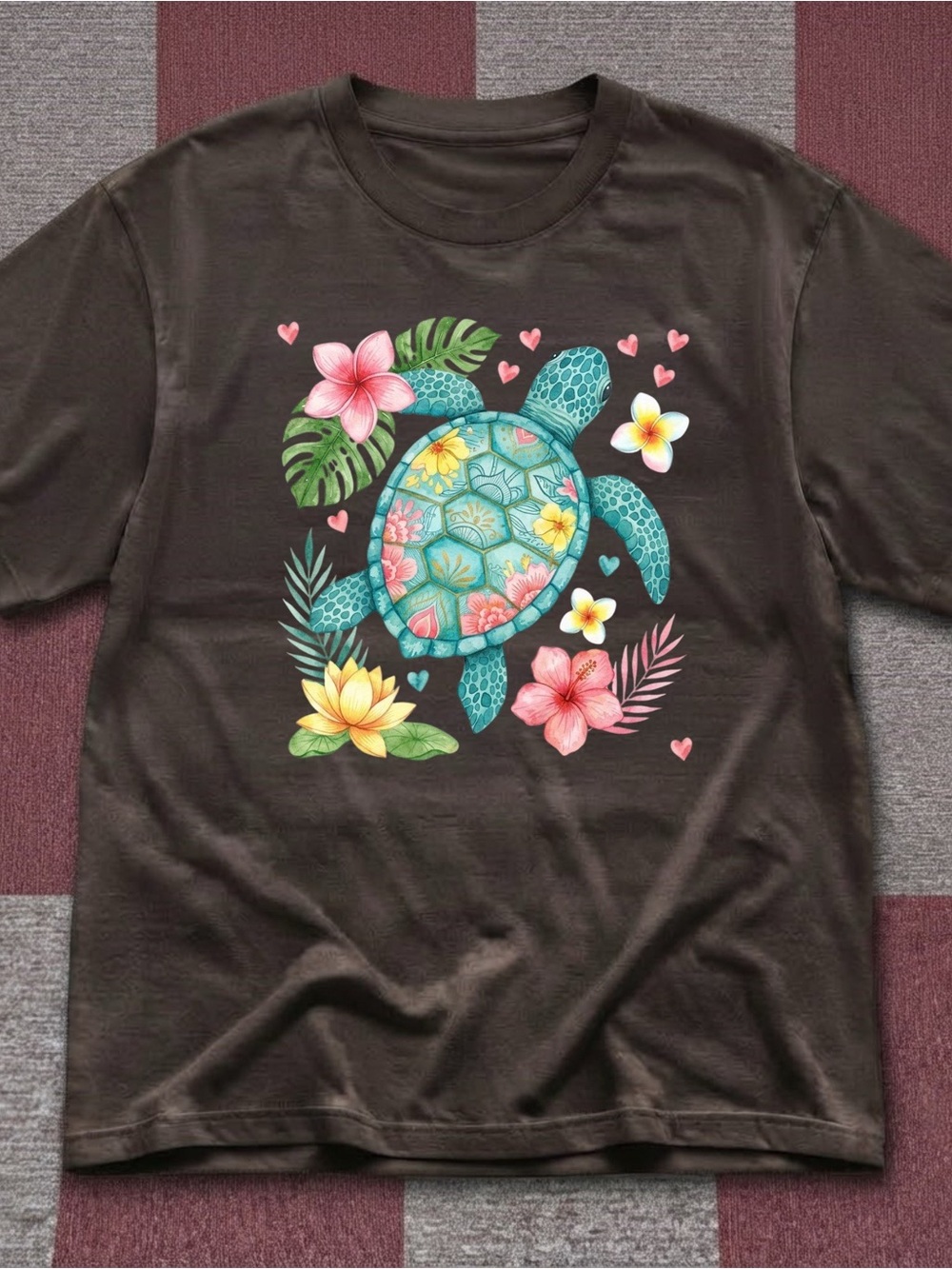 Gildan Sea Turtle Tropical Floral Tee